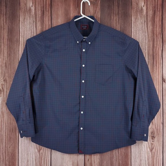 UNTUCKit Other - UNTUCKit Gargano Mens Sz XXL Blue Plaid Button Up Long Sleeve Performance Shirt